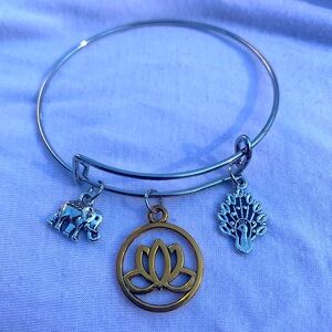 Brand New! Handmade! Adjustable Charm Bangle Bracelet!